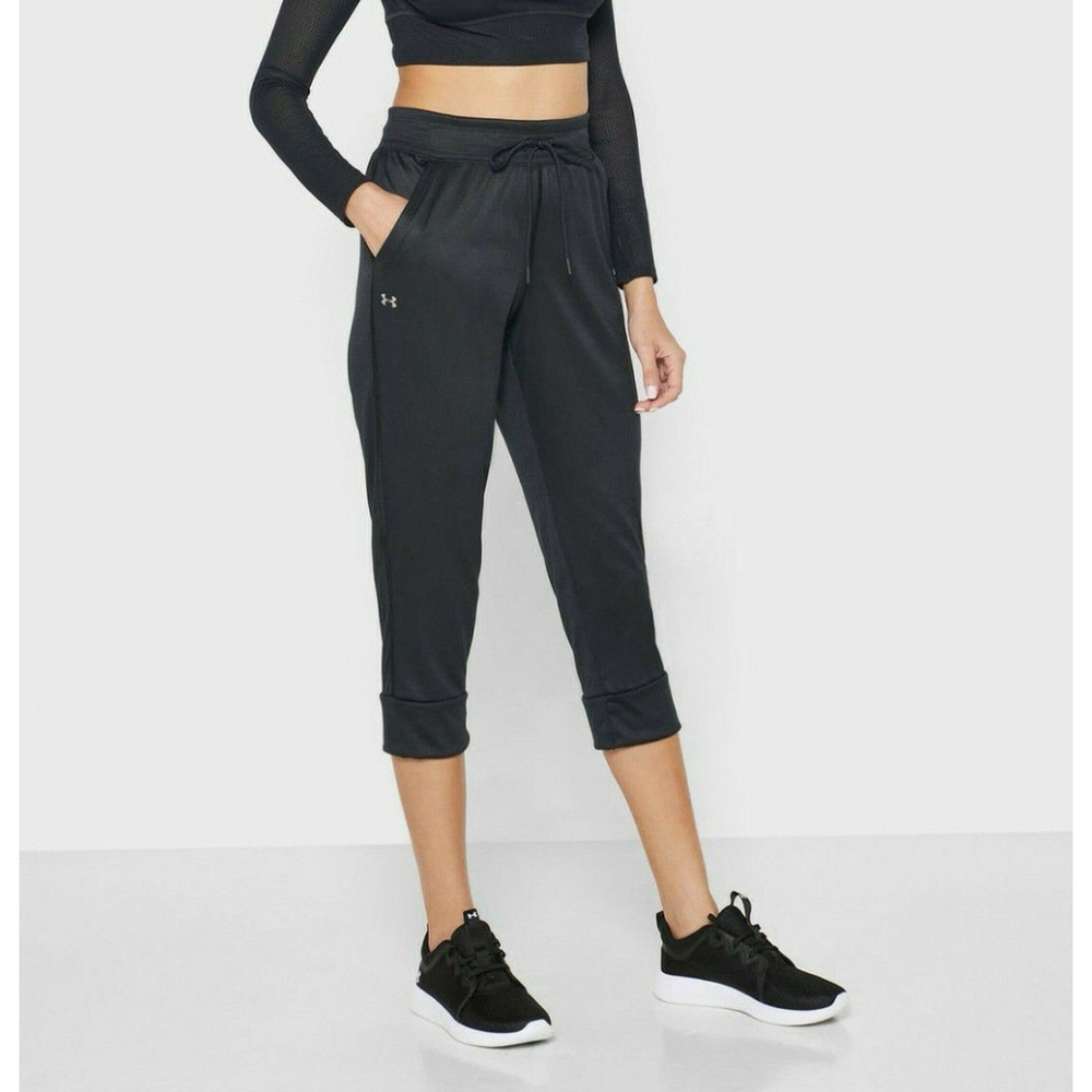 Under Armour Women's Tech Pants Drawstring Black Size Medium Preowned